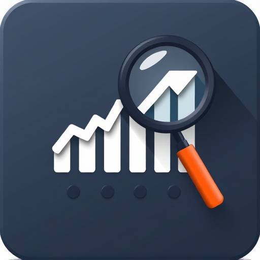 Icono representando el uso de datos con un gr&aacute;fico y una lupa