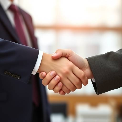 Imagen de personas estrechando la mano sobre un acuerdo, simbolizando un pacto legal