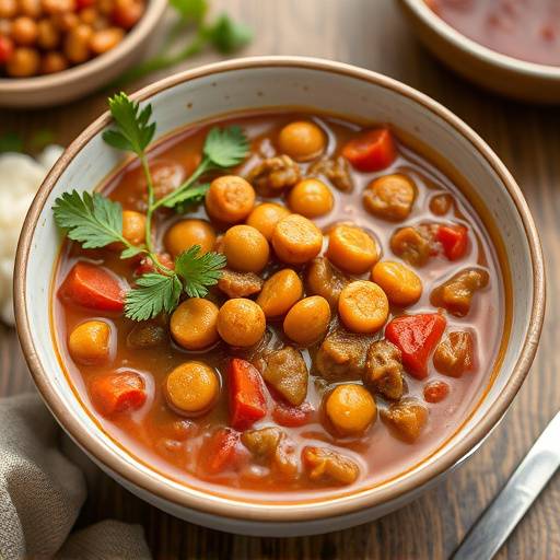 Lentejas estofadas en un cuenco