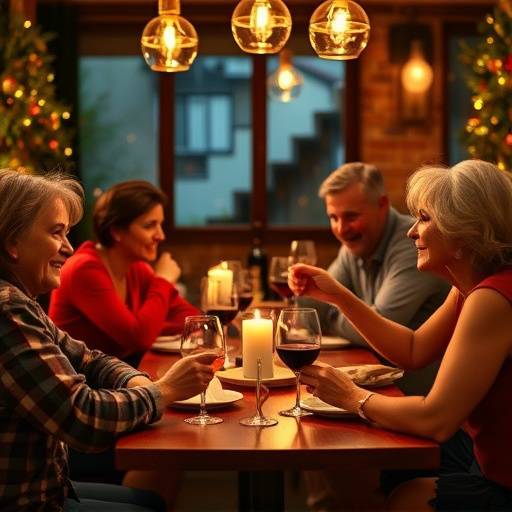 Una familia disfrutando de una cena juntos en un ambiente c&aacute;lido y acogedor